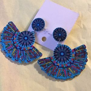 Blue vinyl Earrings